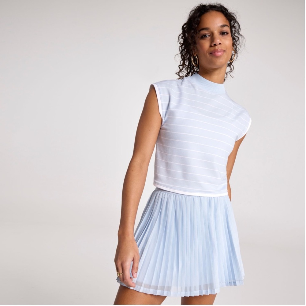 CALIA Women's Ribbed Cropped Mock Neck Tank - L